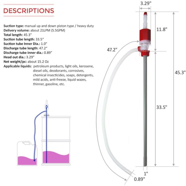Food Grade Glycol Hand Pump Drum Siphon Glycol,Inc.
