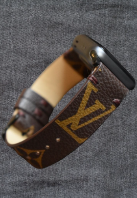 You are currently viewing Apple Watch Band Repurposed Classic LV Monogram – Upcycled Designer Canvas Strap